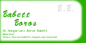 babett boros business card